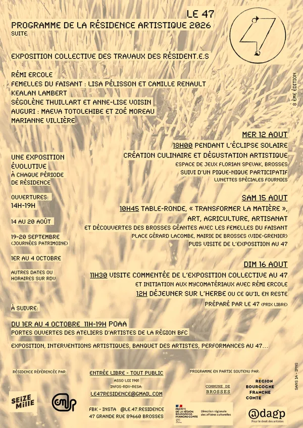 Programmation Artistique de la Résidence 47