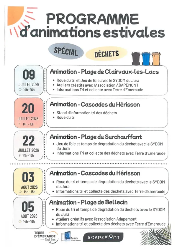Programme d'animations estivales spécial déchets