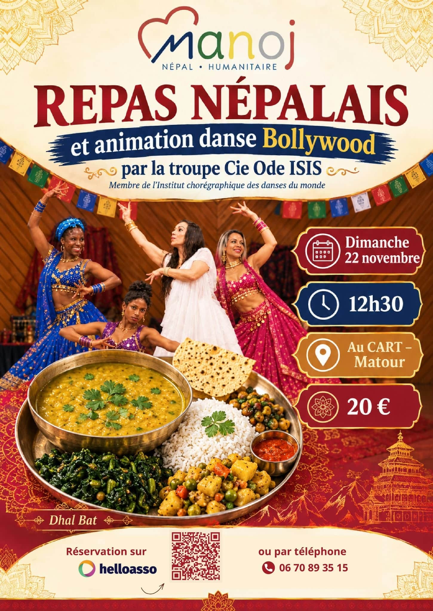 Repas népalais association MANOJ Népal
