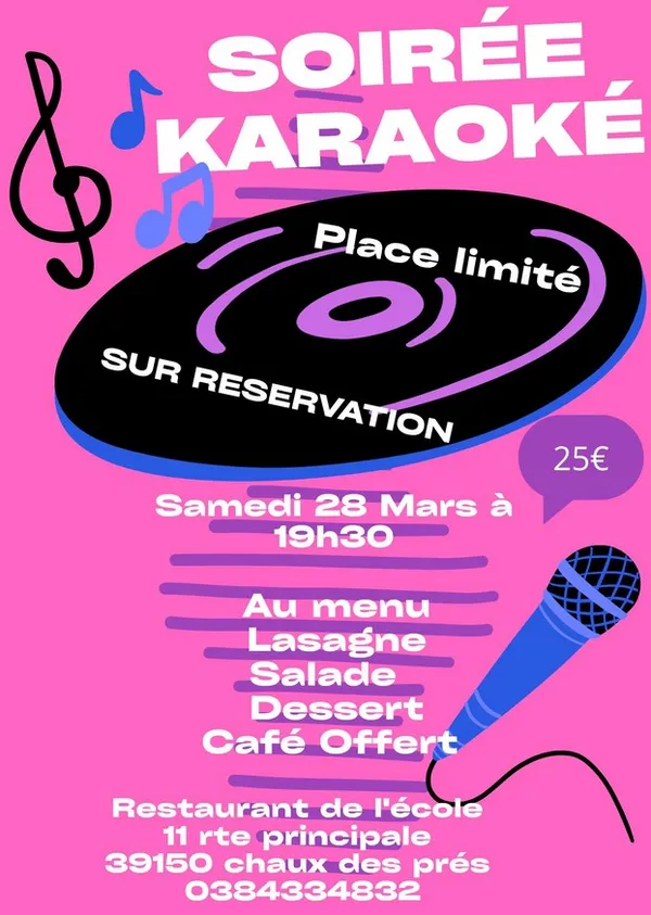 Soirée karaoké au restaurant de l'école