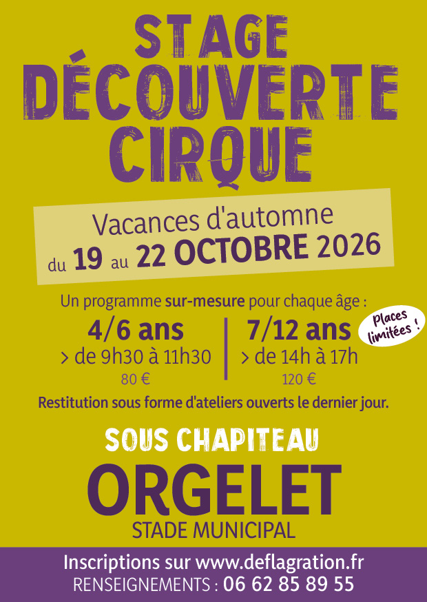 Stage découverte cirque vacances d'automne