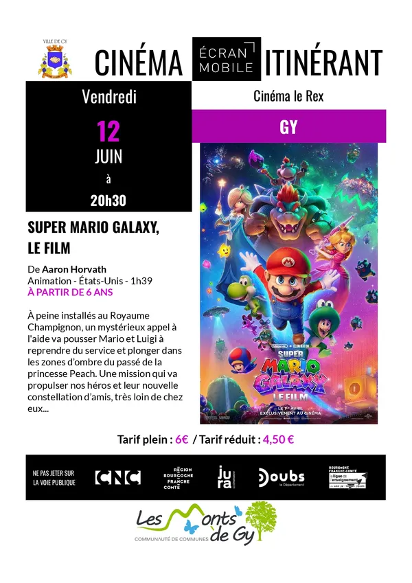 Film Super Mario Galaxy au cinéma de Gy