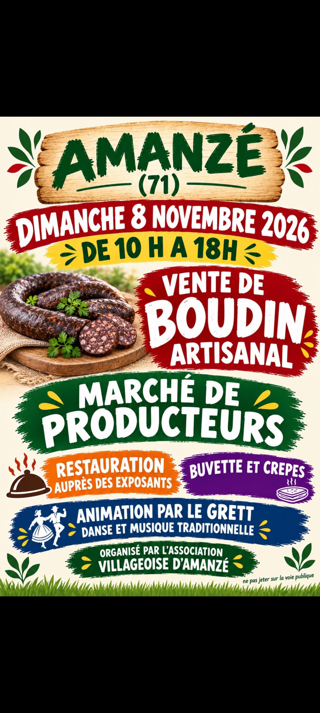 Vente boudin avec marché producteurs