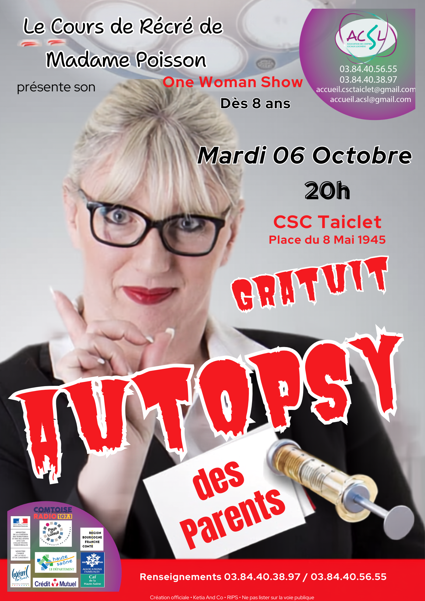 AUTOPSY DES PARENTS - One Man show Véronique POISSON