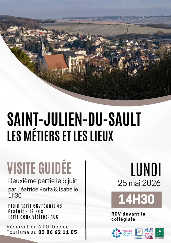Visite guidée  St-Julien-du-Sault printemps 