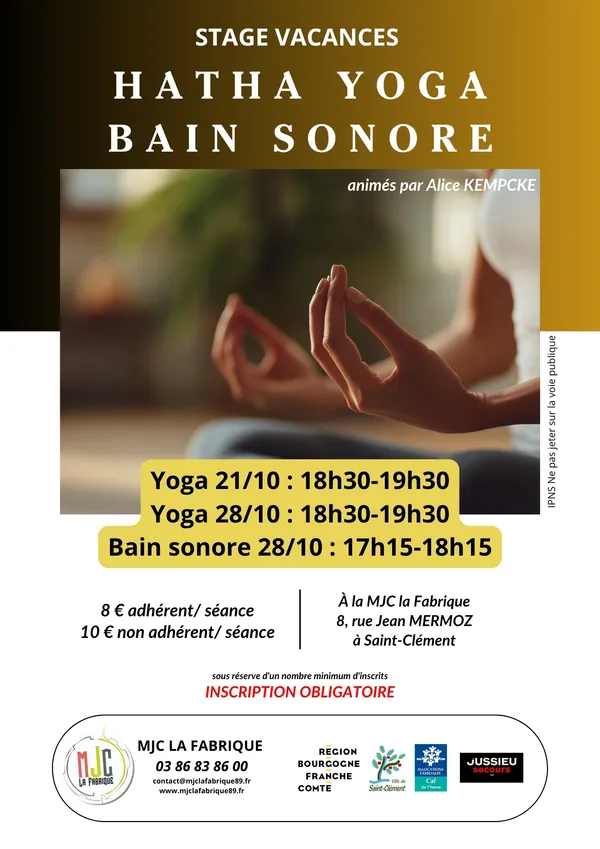 Stage de hatha yoga et bain sonore
