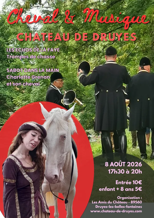 Spectacle équestre et trompes de chasse au Château de Druyes