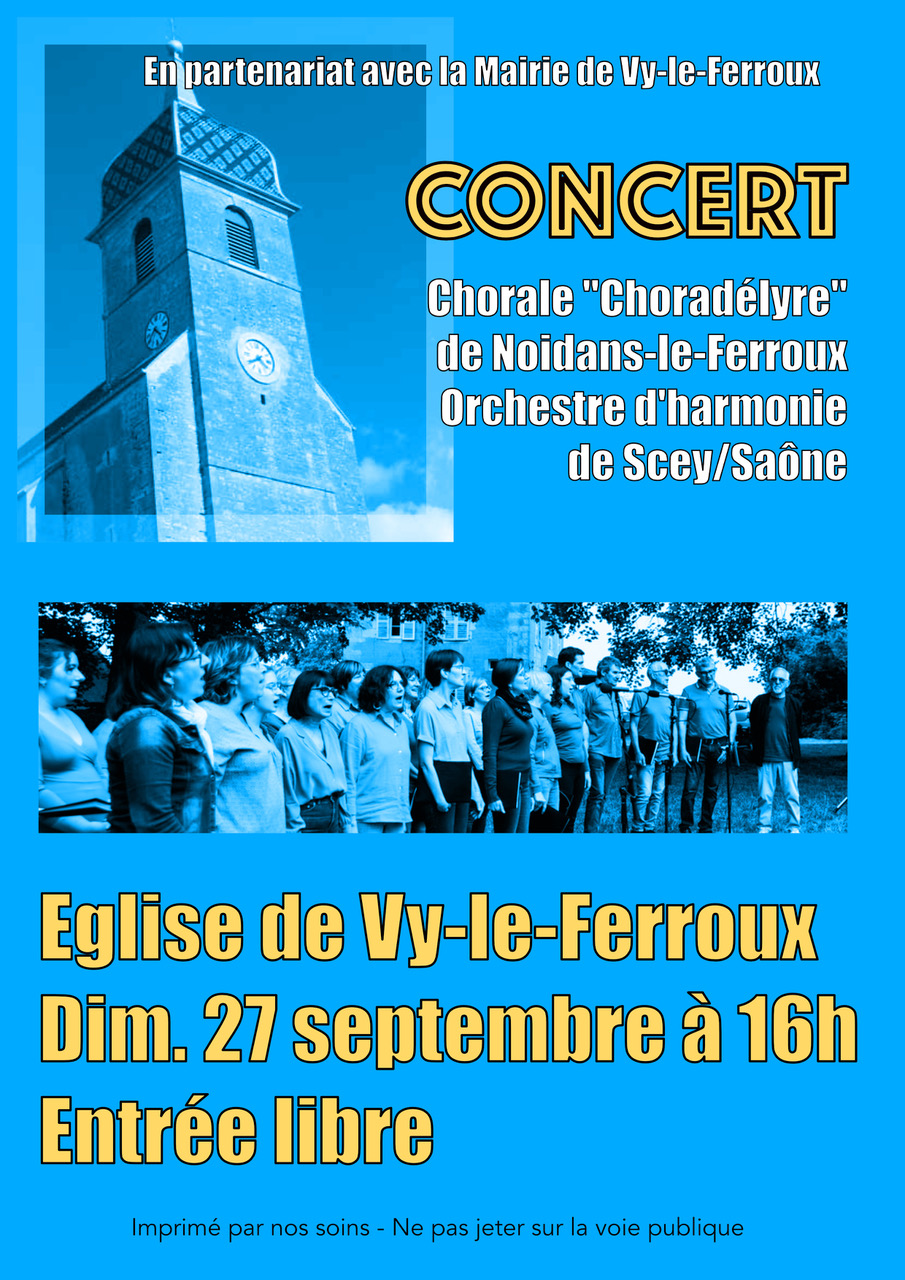 Concert Choradélyre et Orchestre d'harmonie de Scey-sur-Saône