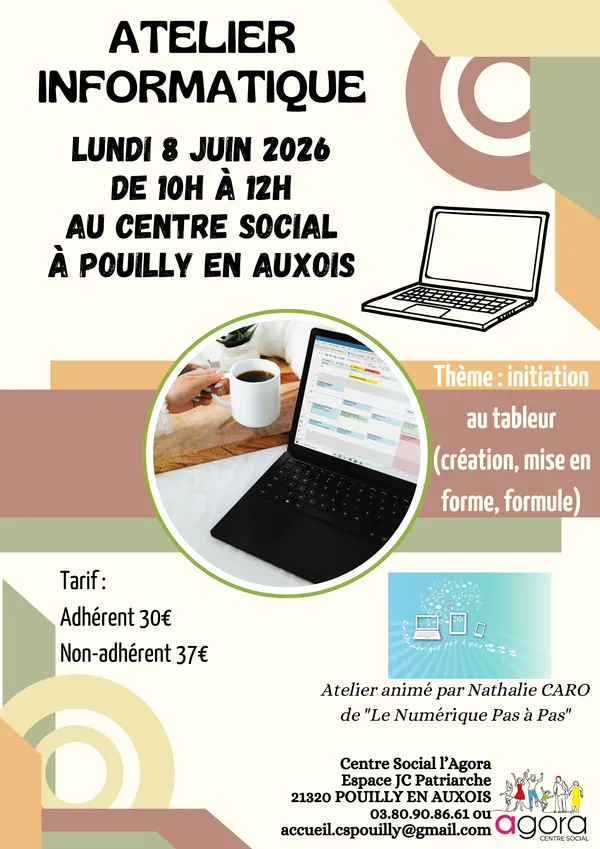 Atelier informatique – Initiation au tableur