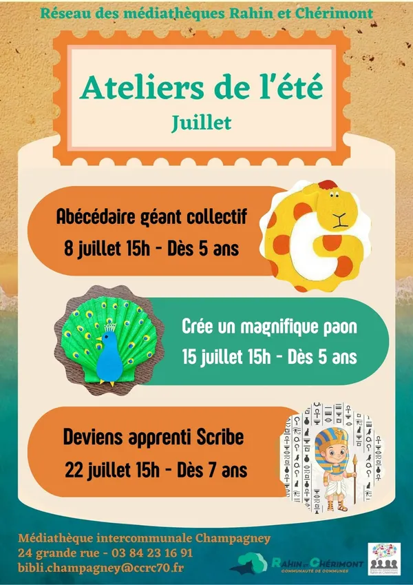 Animation médiathèque - "Ateliers de l'été juillet"