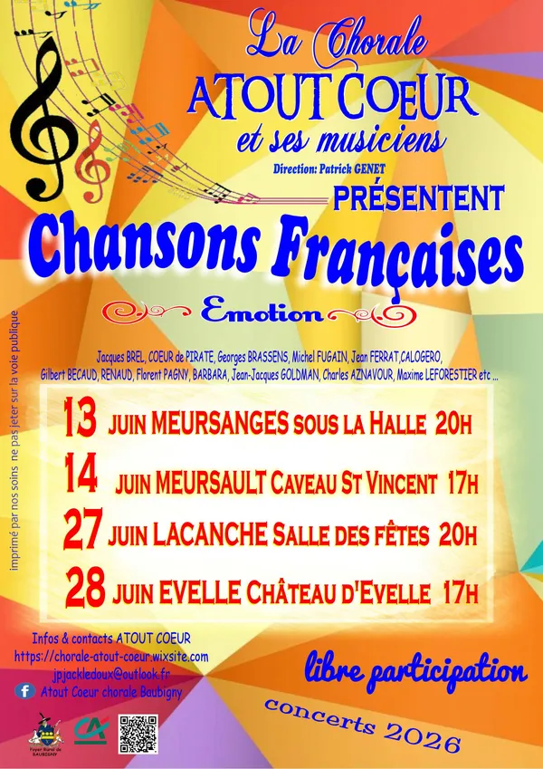 Chorale Atout Cœur : Chansons françaises émotion