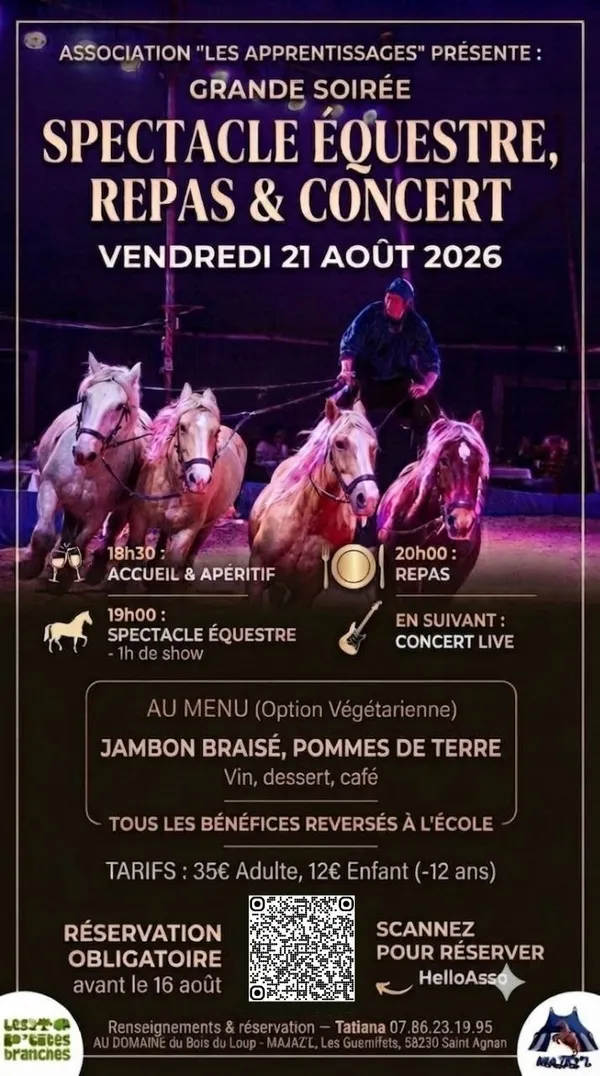 Evenement solidaire : spectacle équestre, repas et concert