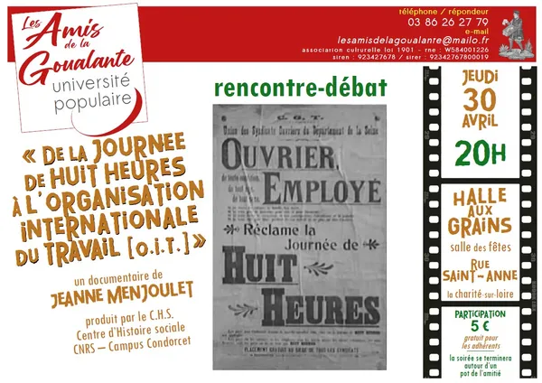 Rencontre-débat "De la journée de 8 heures à l'Organisation Internationale du Travail"