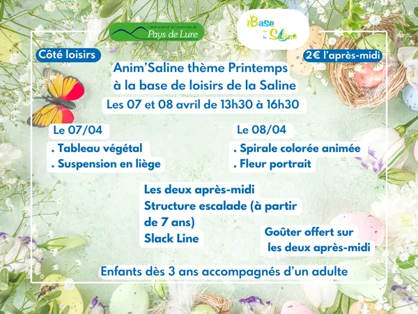 Anim'Saline - Activités créatives et sportives à la Base de loisirs de la Saline !