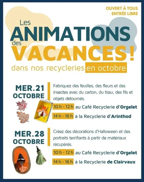 Animation vacances d'octobre - Ateliers créatifs
