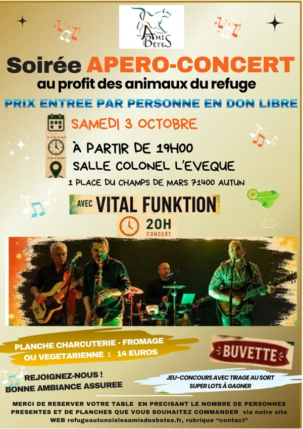 Soirée Apéro-Concert au profit des animaux du refuge