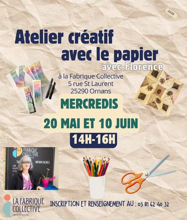 Atelier créatif avec le papier avec Florence
