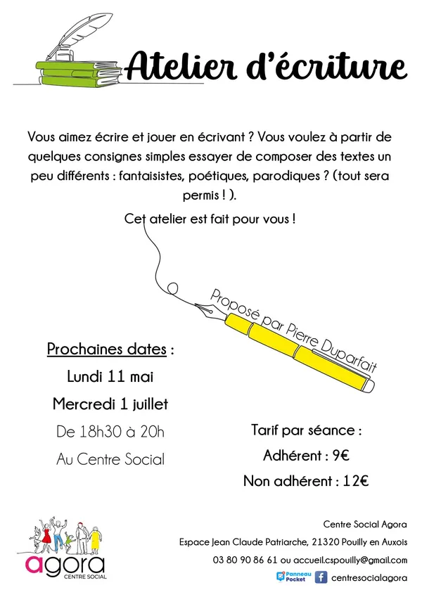 Atelier d'écriture- Pouilly en Auxois