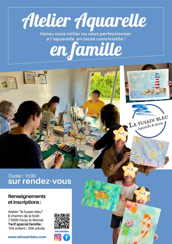 Atelier aquarelle en famille