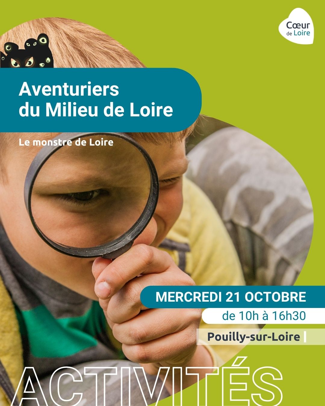 Les Aventuriers du Milieu de Loire : journée nature pour les 6-12 ans, spéciale "Le monstre de Loire"