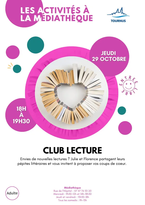 Activités à la médiathèque : club lecture