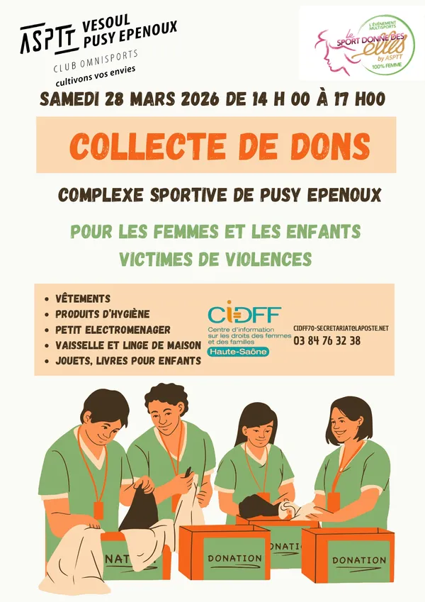 Collecte de dons pour les femmes et enfants victimes de violences