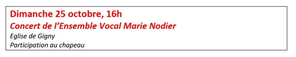 Concert de l’Ensemble Vocal Marie Nodier