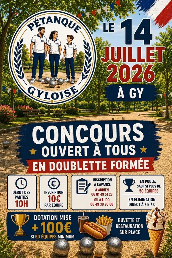 Concours de pétanque à Gy