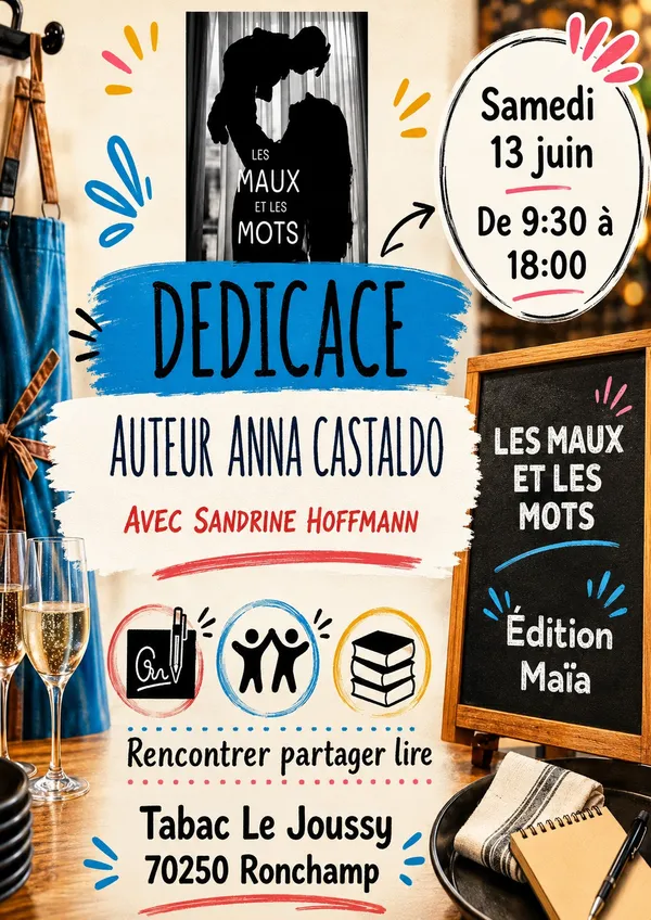 " Les maux et les mots " dédicace au bar Le Joussy à Ronchamp
