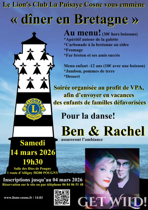 Soirée "Dîner en Bretagne" au profit du Lion's Club