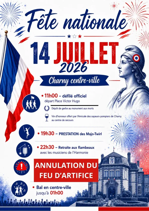 Fête nationale, feu d'artifice Annulé
