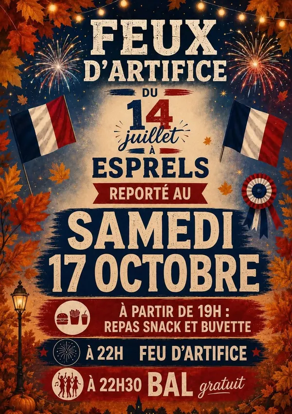Feu d'artifice et bal populaire