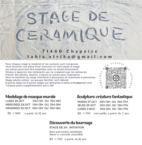 Stages céramique