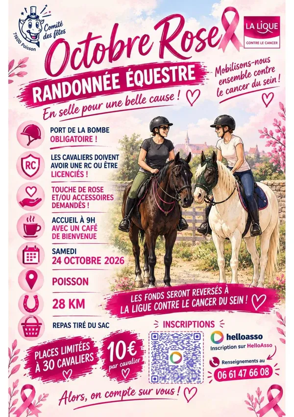 Randonnée équestre Octobre rose