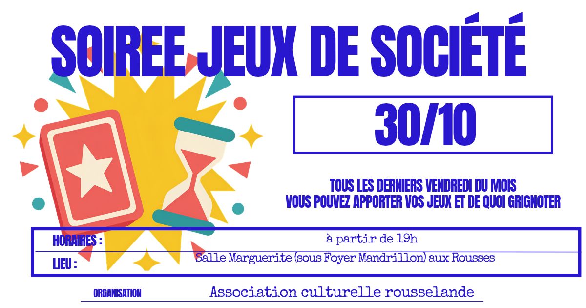 Soirée jeux de société