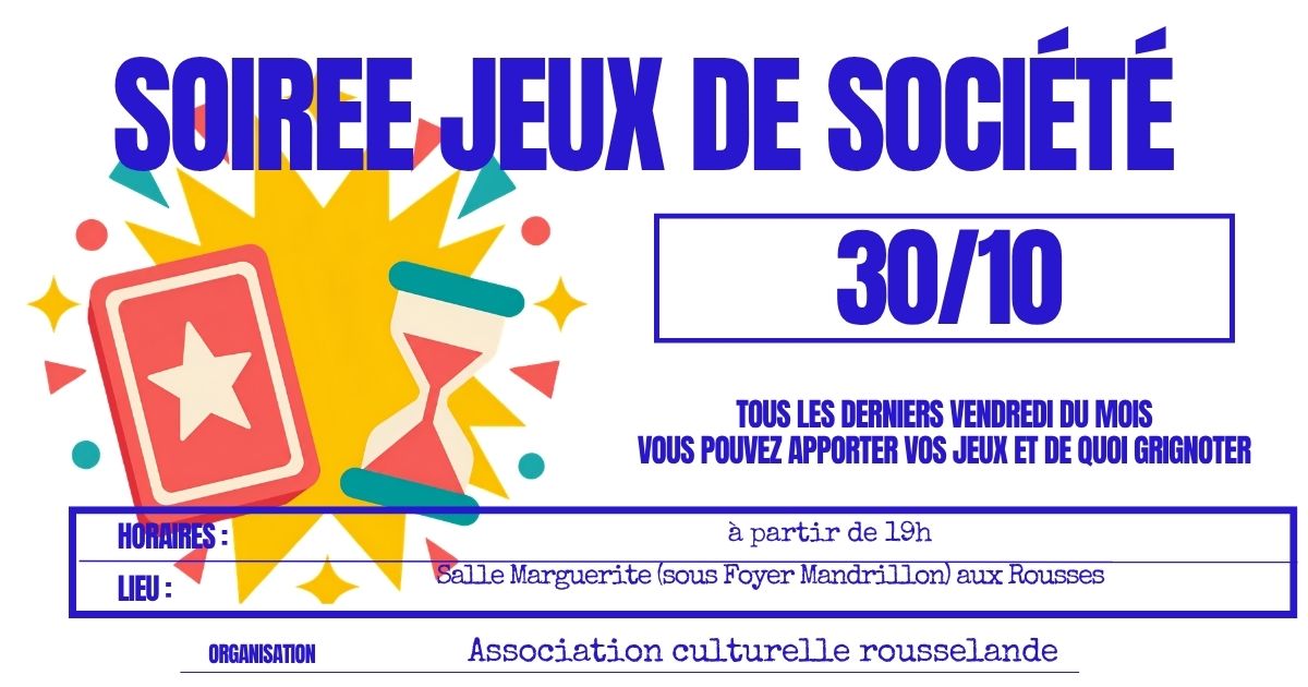 Soirée jeux de société