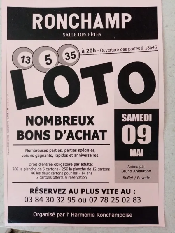 LOTO de l'Harmonie Ronchampoise