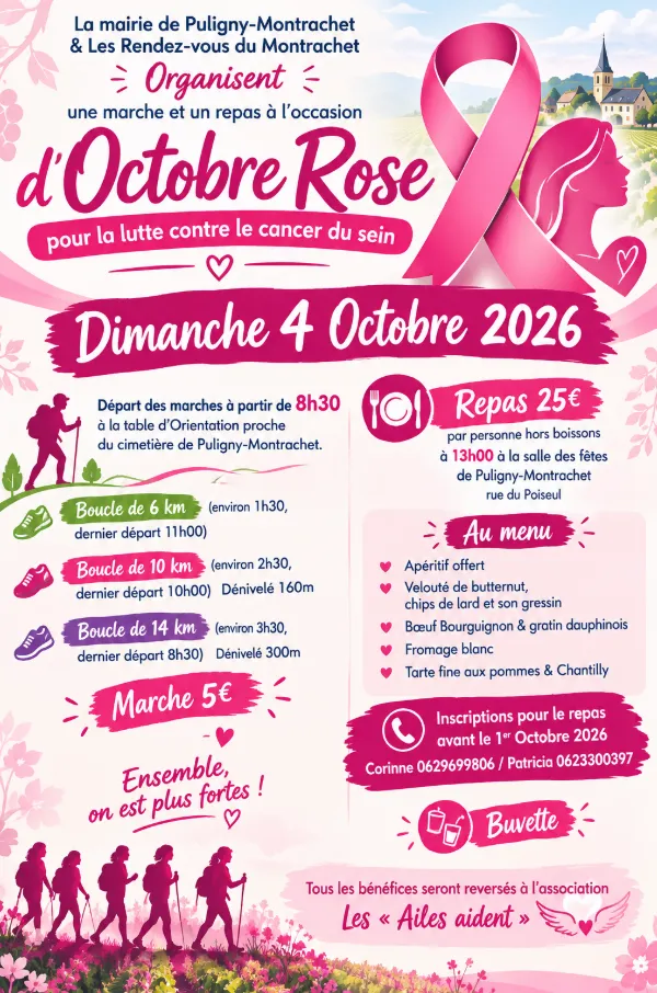 Marche et Repas à Puligny-Montrachet - Octobre Rose