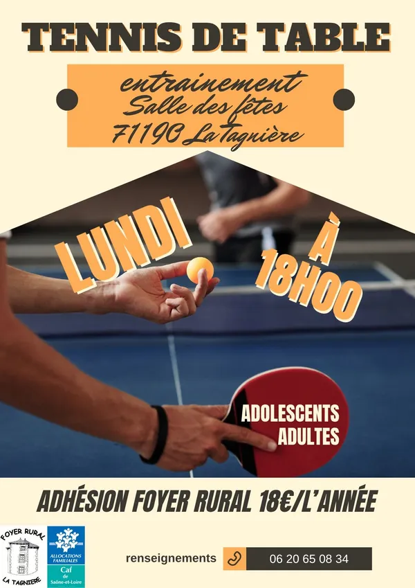 Entrainement de tennis de table