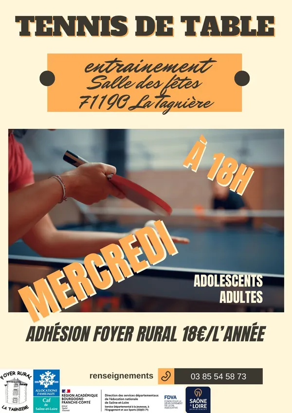 Entrainement de tennis de table