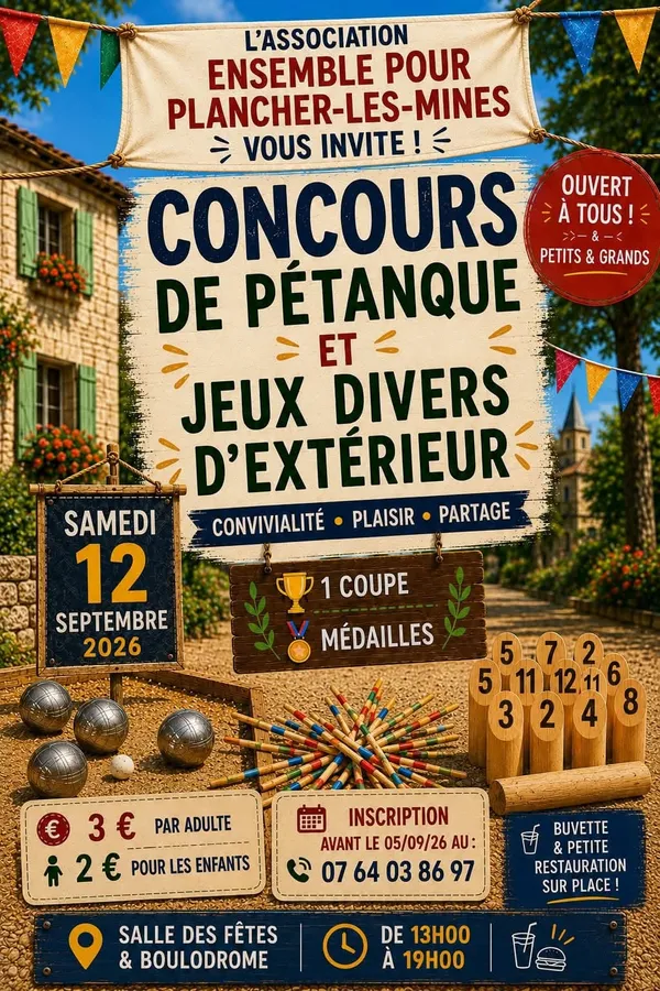 Concours de pétanque à Plancher-les-Mines
