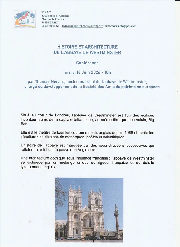 Conférence par Thomas Ménard - Histoire et Architecture de l'abbaye de Westminster