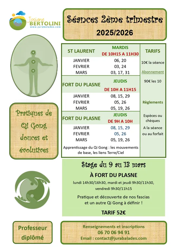 Stage de Qi Gong  4 demi-journées