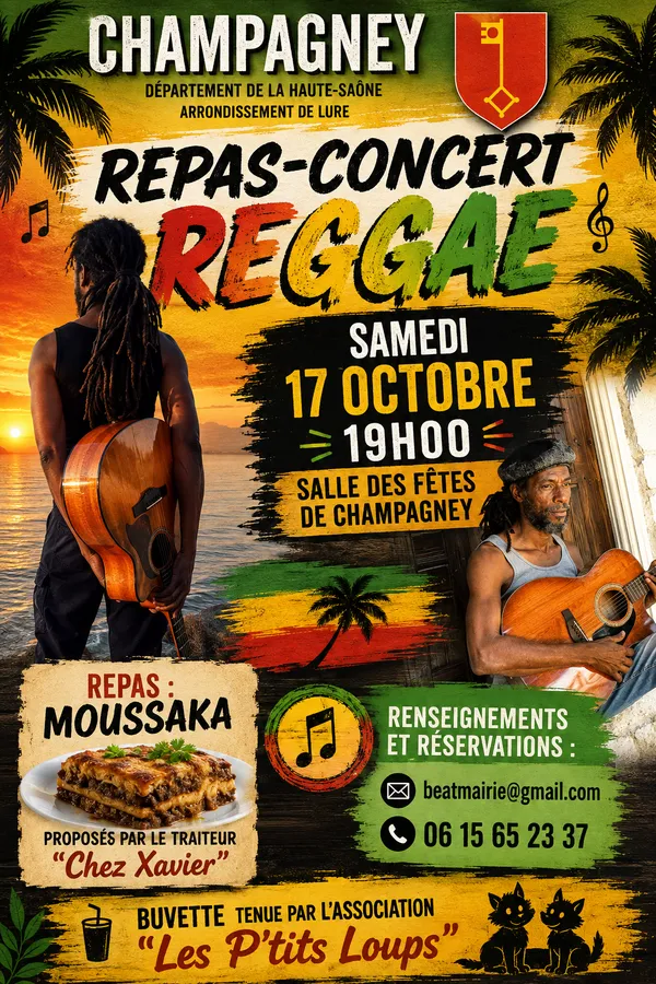 Repas - concert reggae à Champagney