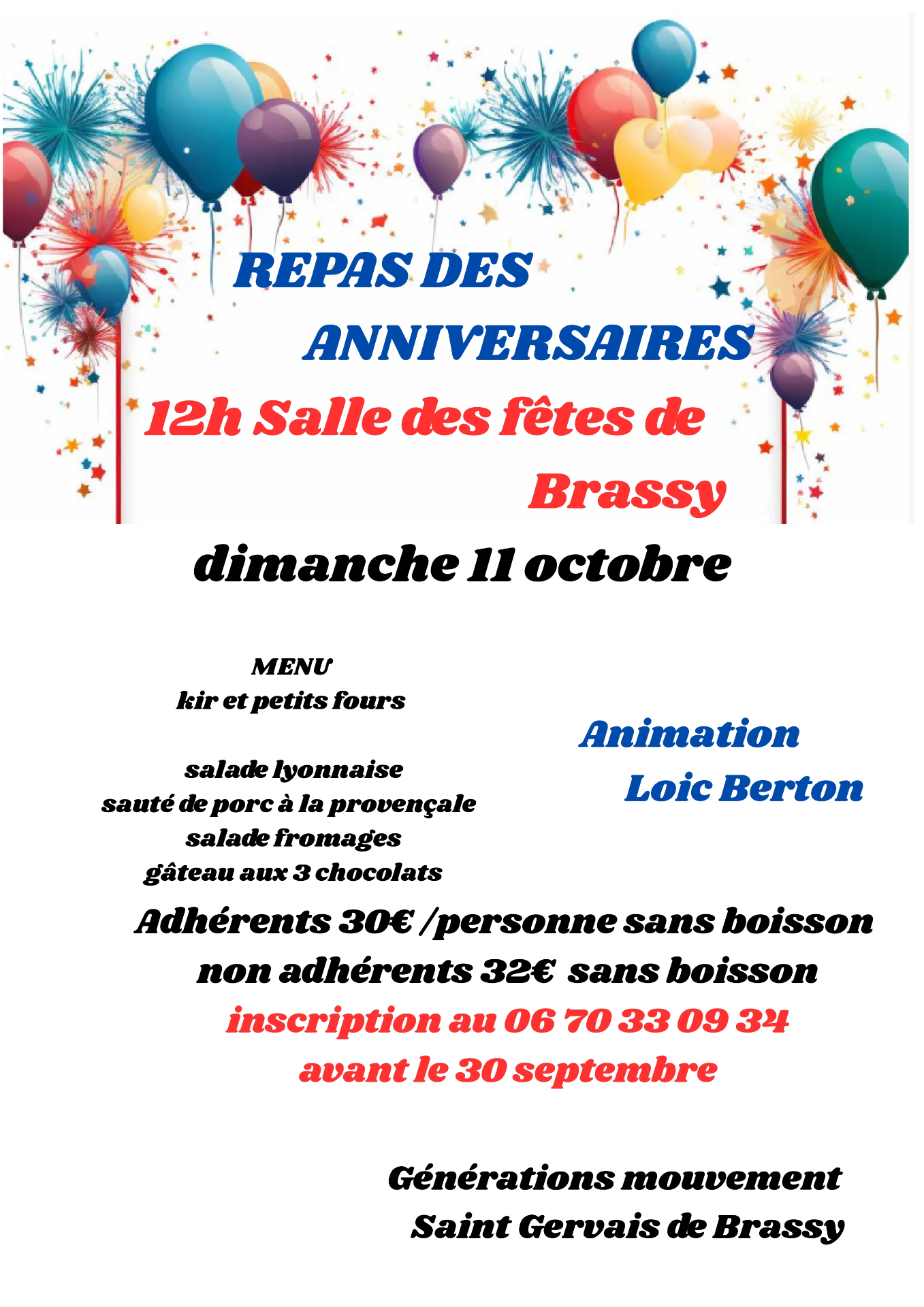 Repas des anniversaires