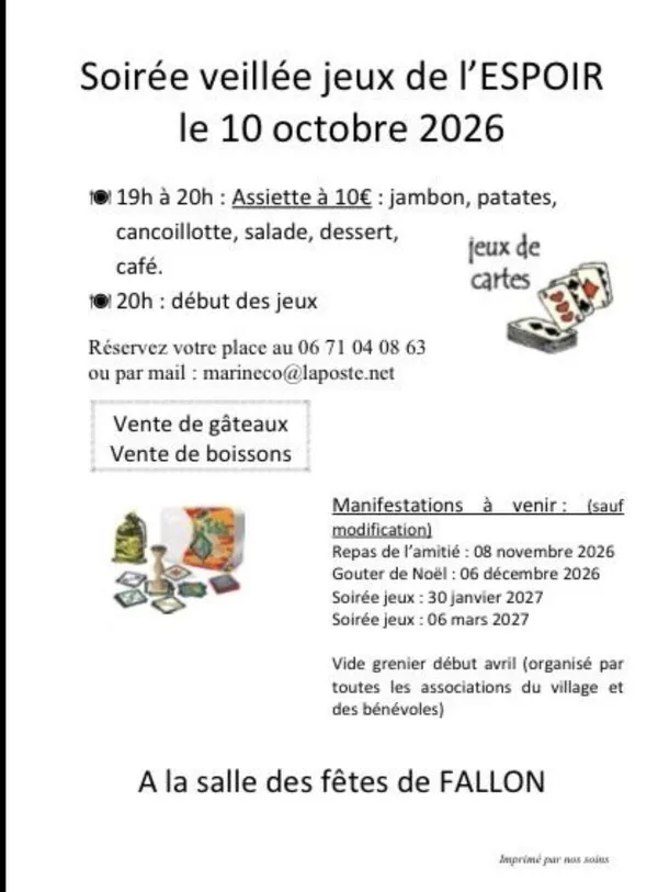 Soirée veillée jeux