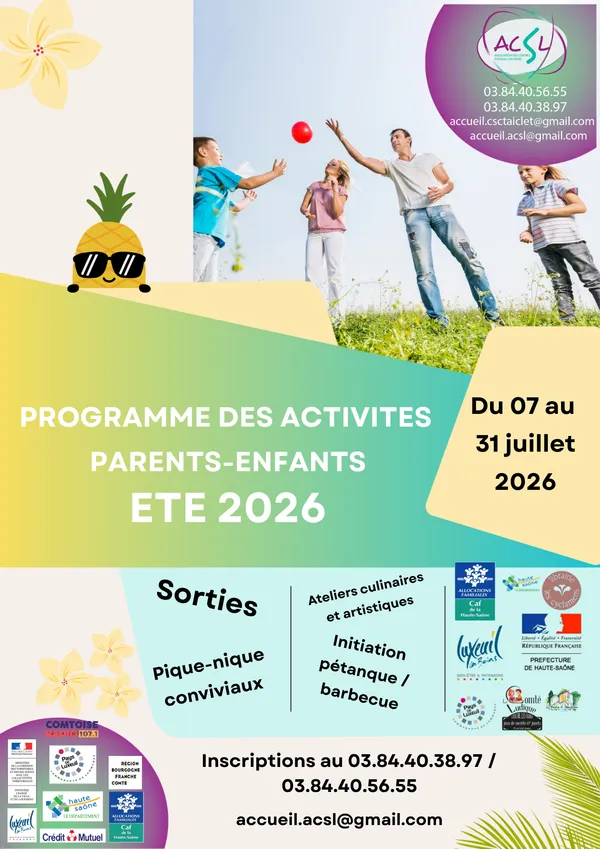 Vacances d'été Pôle Action Collective Famille