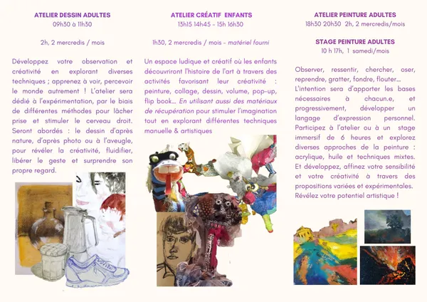 Séance d’essai de l’atelier peinture adultes