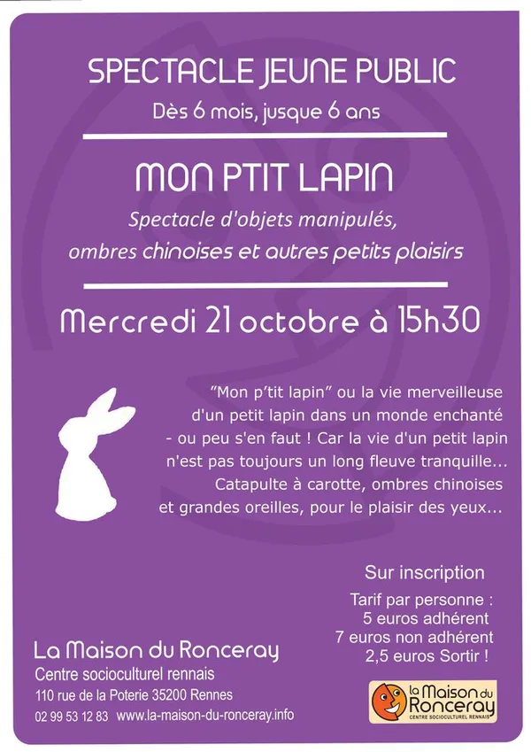 "Mon ptit lapin", par le Théâtre avec un nuage de lait