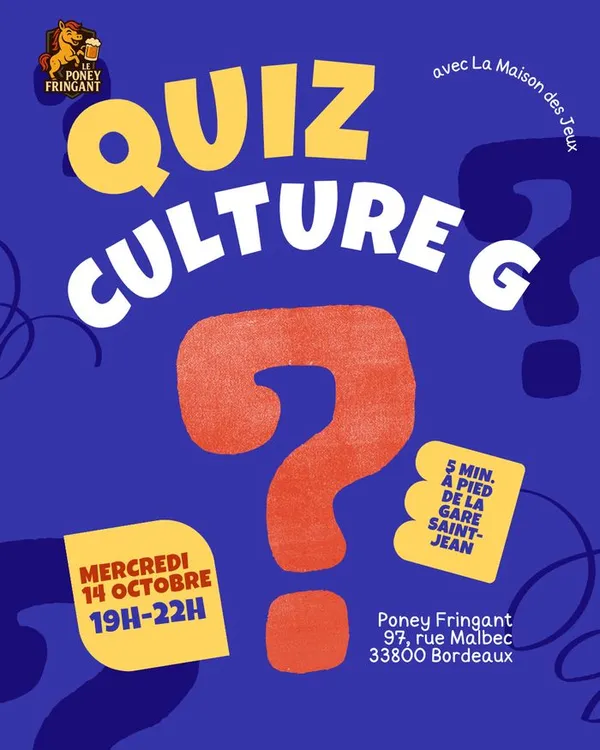 Quiz Culture G avec la Maison Des Jeux